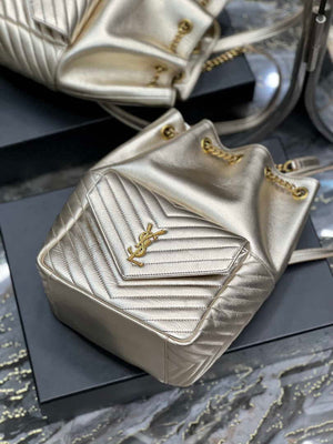 YSL 672609 Yves Saint Laurent Joe Backpack In Lambskin Gold - Default Title - View 4
