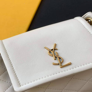YSL 672738 Monogram Mini Nolita In Lam¨¦ Leather White - Default Title - View 5