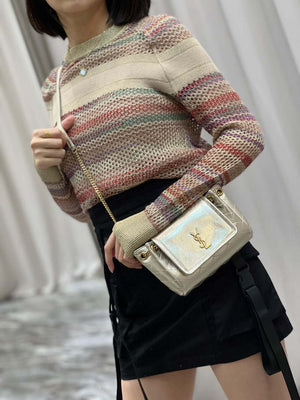 YSL 6727381 Mini Nolita In Lambskin Gold - Default Title - View 10