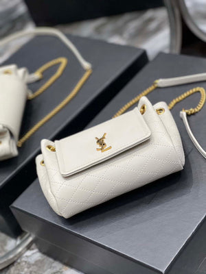 YSL 6727381 Mini Nolita In Lambskin White - Default Title - View 6