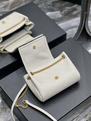 YSL 6727381 Mini Nolita In Lambskin White - Default Title - View 7