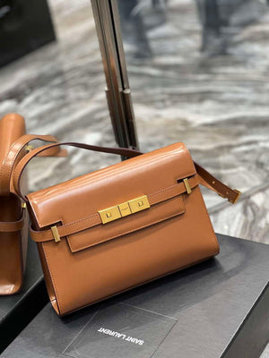 YSL 675626 Manhattan Small Shoulder Bag In Box Saint Laurent Leather Caramel - Default Title - View 10