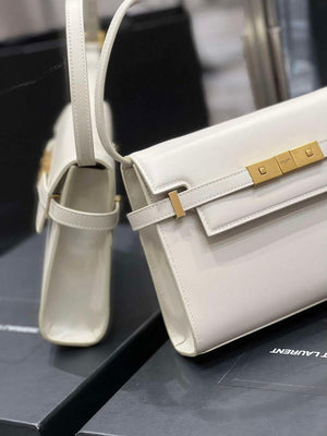 YSL 675626 Manhattan Small Shoulder Bag In Box Saint Laurent Leather White - Default Title - View 2