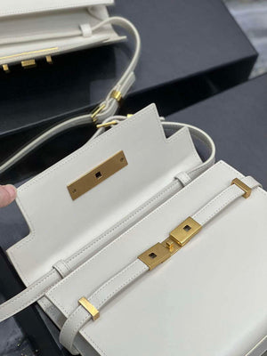 YSL 675626 Manhattan Small Shoulder Bag In Box Saint Laurent Leather White - Default Title - View 7