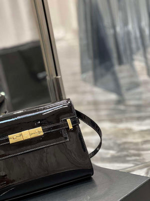 YSL 675626 Manhattan Small Shoulder Bag In Patent Leather Black - Default Title - View 3
