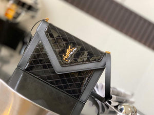 YSL 695503 Gaby Satchel In Quilted Lacquered Leather And Smooth Leather - Default Title - View 1