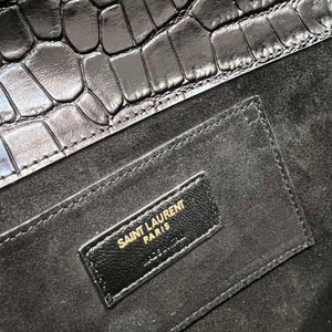 YSL 695949 Manhattan Clutch In Crocodile-Embossed Leather Black - Default Title - View 10