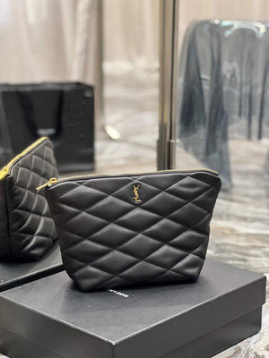 YSL 696779 Sade Pouch In Quilted Lambskin Black - Default Title - View 2