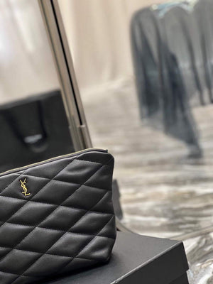 YSL 696779 Sade Pouch In Quilted Lambskin Black - Default Title - View 10
