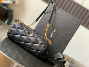 YSL 699703 Sade Mini Tube Bag In Quilted Lambskin Black - Default Title - View 1