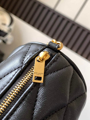 YSL 699703 Sade Mini Tube Bag In Quilted Lambskin Black - Default Title - View 7