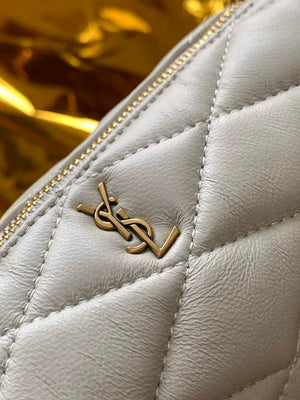 YSL 699703 Sade Mini Tube Bag In Quilted Lambskin White - Default Title - View 4