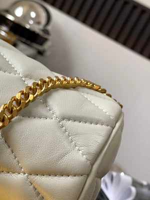 YSL 699703 Sade Mini Tube Bag In Quilted Lambskin White - Default Title - View 6