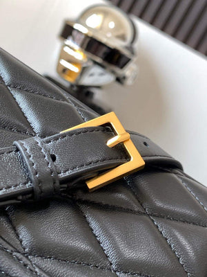 YSL 710080 June Box Bag In Quilted Patent Leather Black - Default Title - View 6