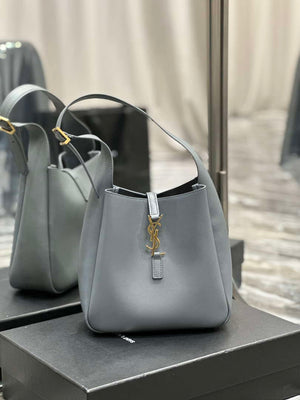 YSL 713938 LE 5 A 7 Supple Small In Grained Leather Blue - Default Title - View 1