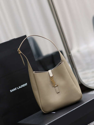 YSL 713938 LE 5 A 7 Supple Small In Grained Leather Dusty Gray - Default Title - View 8