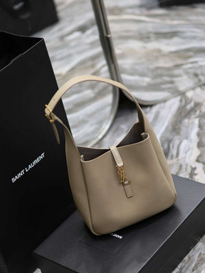 YSL 713938 LE 5 A 7 Supple Small In Grained Leather Dusty Gray - Default Title - View 7