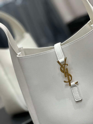 YSL 713938 LE 5 A 7 Supple Small In Grained Leather White - Default Title - View 4