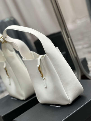 YSL 713938 LE 5 A 7 Supple Small In Grained Leather White - Default Title - View 5