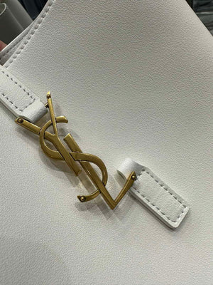 YSL 713938 LE 5 A 7 Supple Small In Grained Leather White - Default Title - View 8