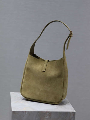 YSL 713938 LE 5 A 7 Supple Small In Suede Green - Default Title - View 1