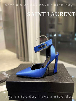 YSL 7176081 Fanny Slingback Pumps In Crepe Satin Y67320 - US 4=Euro 35 - View 4