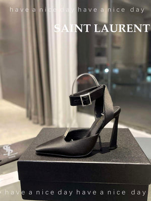 YSL 7176081 Fanny Slingback Pumps In Crepe Satin Y67322 - US 4=Euro 35 - View 5