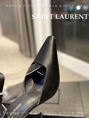YSL 7176081 Fanny Slingback Pumps In Crepe Satin Y67322 - US 4=Euro 35 - View 6
