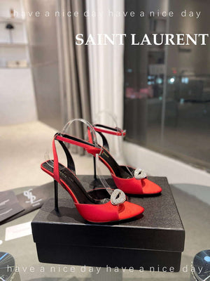 YSL 7176081 Fanny Slingback Pumps In Crepe Satin Y67324 - US 4=Euro 35 - View 5