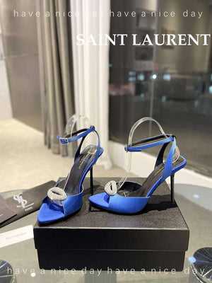 YSL 7176081 Fanny Slingback Pumps In Crepe Satin Y67325 - US 4=Euro 35 - View 6