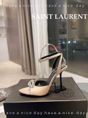 YSL 7176081 Fanny Slingback Pumps In Crepe Satin Y67326 - US 4=Euro 35 - View 4