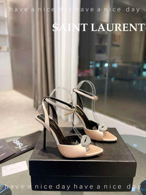YSL 7176081 Fanny Slingback Pumps In Crepe Satin Y67326 - US 4=Euro 35 - View 5