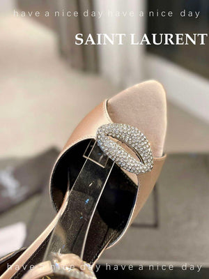 YSL 7176081 Fanny Slingback Pumps In Crepe Satin Y67326 - US 4=Euro 35 - View 7