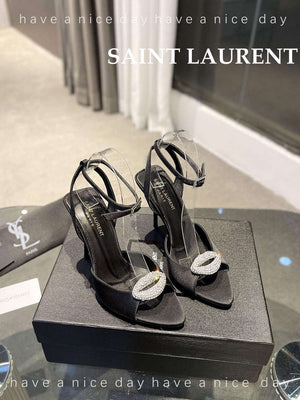 YSL 7176081 Fanny Slingback Pumps In Crepe Satin Y67327 - US 4=Euro 35 - View 1