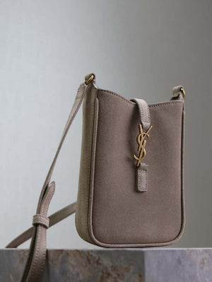 YSL 735214 LE 5A7 Supple Mini In Suede Gray - Default Title - View 3