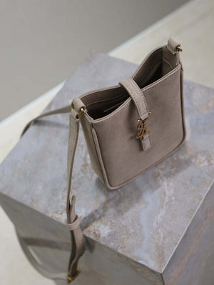 YSL 735214 LE 5A7 Supple Mini In Suede Gray - Default Title - View 5