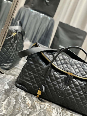 YSL 736009 Es Giant Travel Bag In Quilted Leather Maxi Supple Bag Gold - Default Title - View 4