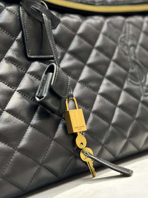 YSL 736009 Es Giant Travel Bag In Quilted Leather Maxi Supple Bag Gold - Default Title - View 9