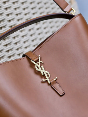 YSL 742828 Le 37 In Vegetable-Tanned Leather Brown - Default Title - View 4