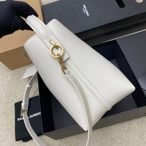 YSL 742828 Le 37 In Vegetable-Tanned Leather White - Default Title - View 3