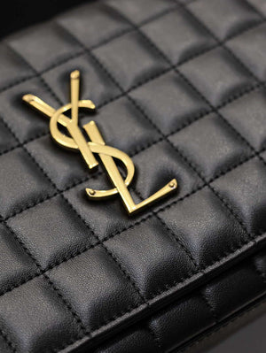 YSL 743346 Cassandre Matelass¨¦ Carr¨¦ Chain Wallet In Quilted Leather Black - Default Title - View 7