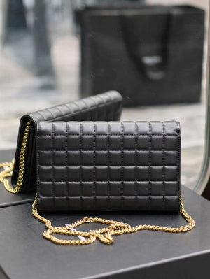 YSL 743346 Cassandre Matelass¨¦ Carr¨¦ Chain Wallet In Quilted Leather Black - Default Title - View 4