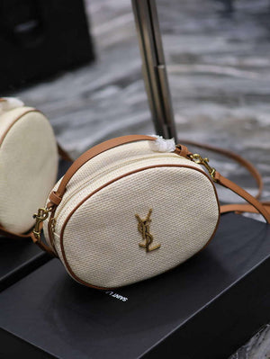 YSL 744579 Camera Bag In Raffia And Vegetable-Tanned Leather - Default Title - View 3