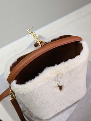 YSL 749036 LE 37 small in in Lambswool leather Beige - Default Title - View 7