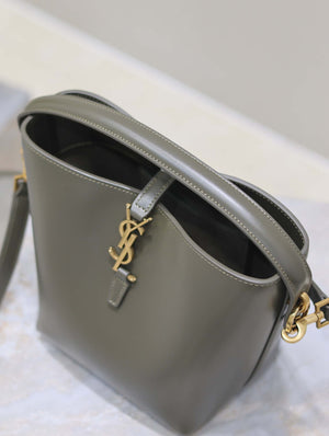 YSL 749036 LE 37 small in in shiny leather Dark green - Default Title - View 5