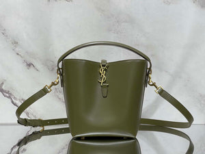 YSL 749036 LE 37 small in in shiny leather green - Default Title - View 1