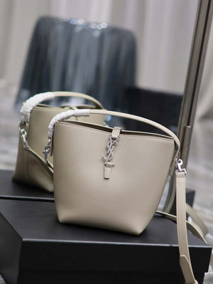 YSL 749036 LE 37 small in in shiny leather Grey - Default Title - View 3