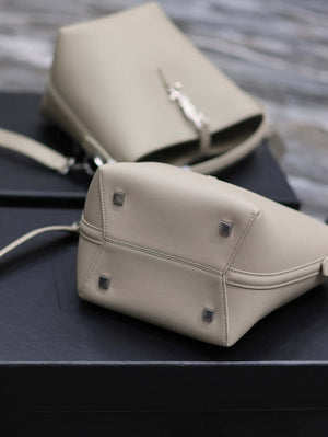 YSL 749036 LE 37 small in in shiny leather Grey - Default Title - View 9