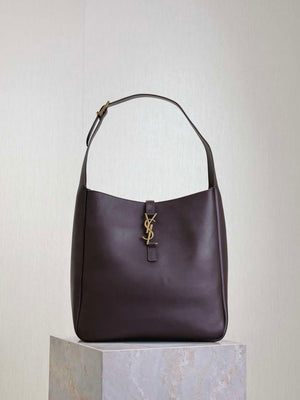 YSL 753837 Le 5 ¨¤ 7 Supple Large In Smooth Leather Dark Brown - Default Title - View 1