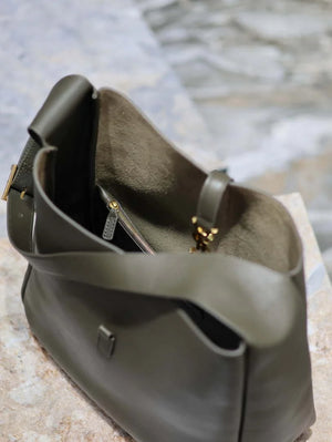 YSL 753837 Le 5 ¨¤ 7 Supple Large In Smooth Leather Drak Green - Default Title - View 6